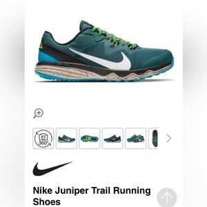 Nike Juniper Trail men’s running shoes dark teal/green US size men 8.5